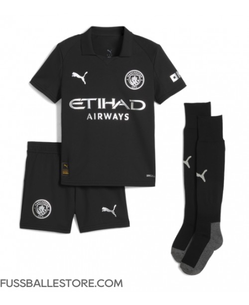 Günstige Manchester City Tijjani Reijnders #4 Auswärts Trikotsatzt Kinder 2025-26 Kurzarm (+ Kurze Hosen)
